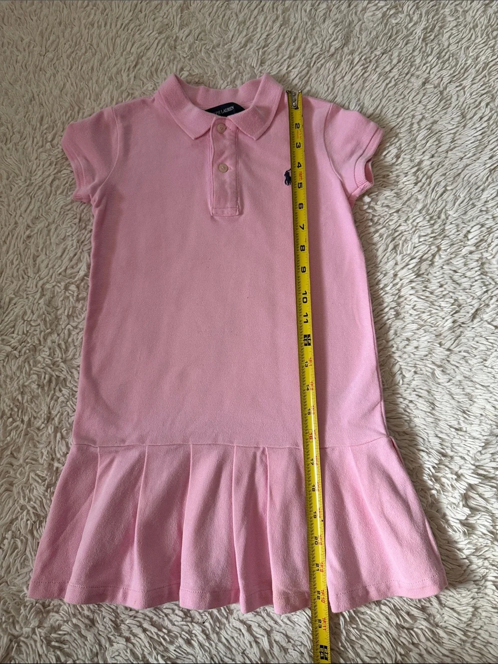 Ralph Lauren Light Pink Polo Dress with Navy Logo size 5